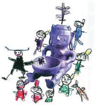 Ilustração: Silvana Augusto sobre desenho das crianças