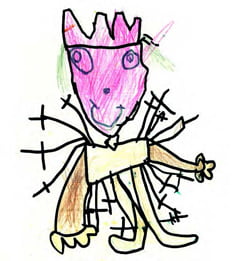 Desenho “Obra do Aleijadinho” (Wellington, 6 anos)