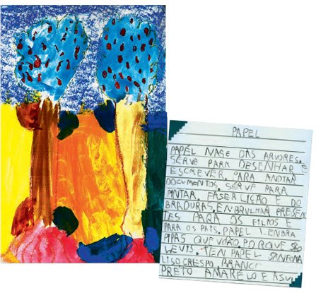 Imagens e textos retirados do livro As coisas – O manto, produzido pelas crianças da Escola Tipuana
